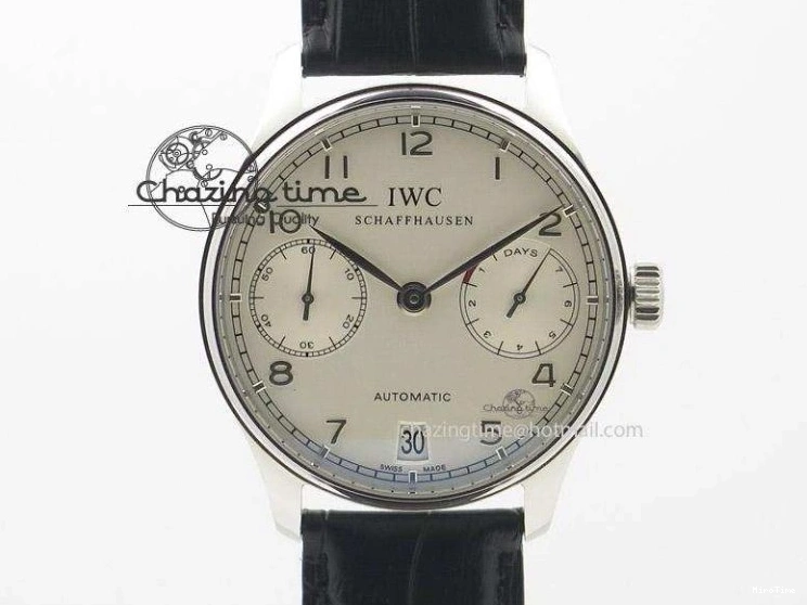 MIROTIME 0719 Supportive Portuguese Chrono IW371431 ZF 1:1 Best Edition Gray Dial On Brown Leather Strap A79350 (Slim Movement) 7261